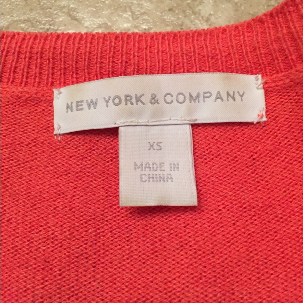 New York & Company | Coral 3/4 Sleeve Cardigan | Size XS - Picture 2 of 9